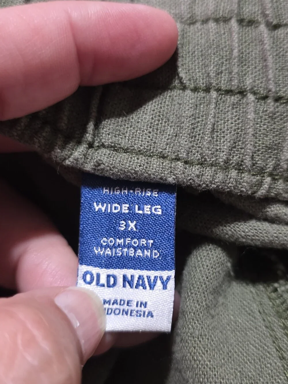 Old Navy High Waisted Linen Blend Wide Leg Pants Olive Green Size 3X